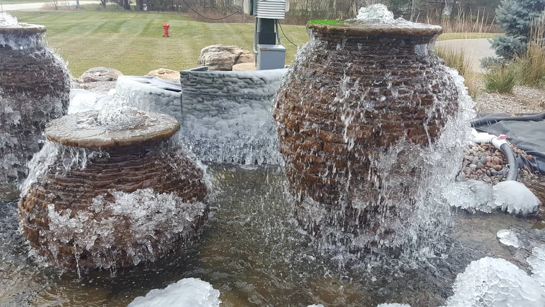 Can I leave my water feature running over winter?